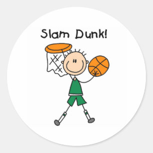 Basketball Slam Dunk T-shirts and Gifts Classic Round Sticker