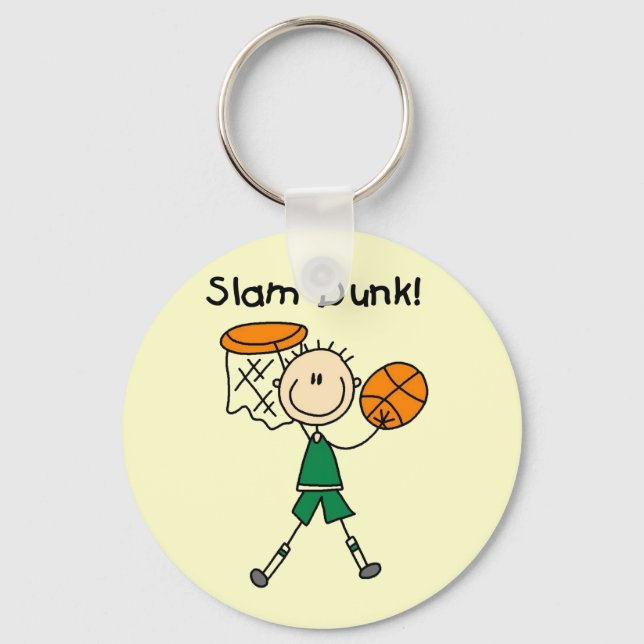Basketball Slam Dunk T-shirts and Gifts Key Ring (Front)