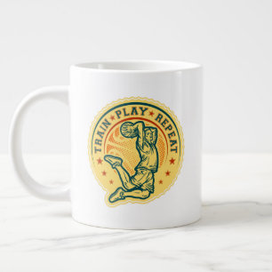Basketball Slam Dunk Vintage Design Large Coffee Mug