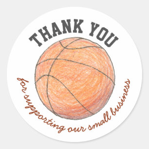 Basketball small business thank you sticker