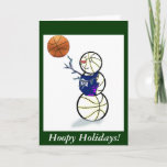 Basketball Snowman Christmas Holiday Card<br><div class="desc">Cute basketball snowman is wishing you Hoopy Holidays! Fun Christmas merchandise and gift ideas for the basketball player of lover of the game.</div>