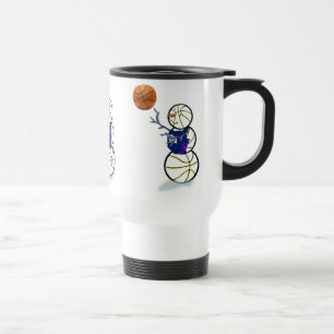 Basketball Snowman Christmas Travel Mug