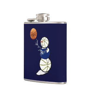Basketball Snowman Hip Flask