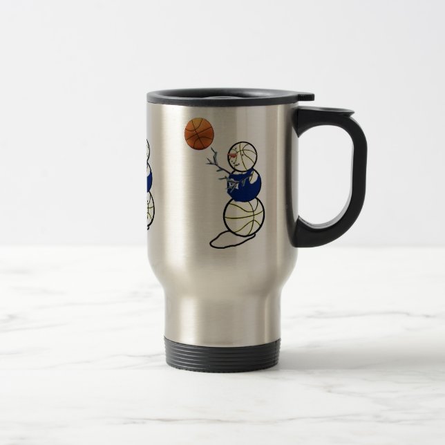 Basketball Snowman Travel Mug (Right)