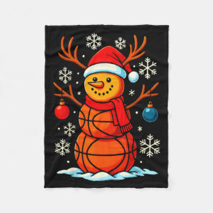 Basketball Snowmen Player Sport Santa Bible Verse Fleece Blanket