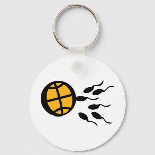basketball sperm icon key ring