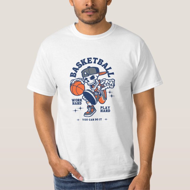 Basketball Spirit – Work Hard, Play Hard T-Shirt (Front)
