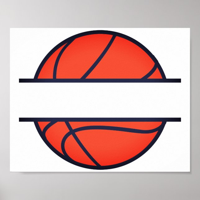 Basketball Split Monogram Poster (Front)