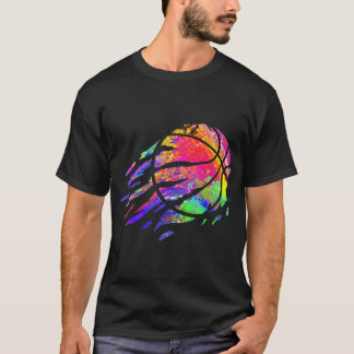 Basketball Sport Splash Basketball Player Ball Spo T-Shirt