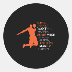 Basketball Sports Basketball Team Player Gift Idea Classic Round Sticker