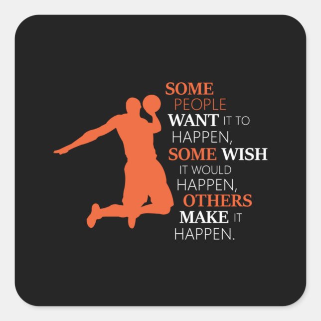 Basketball Sports Basketball Team Player Gift Idea Square Sticker (Front)