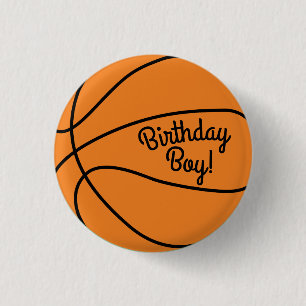 Basketball Sports Birthday Boy Party 3 Cm Round Badge