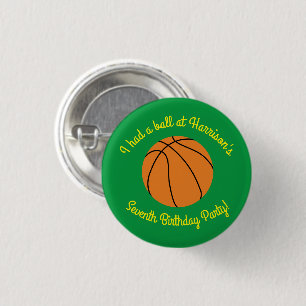 Basketball Sports Birthday Party 3 Cm Round Badge