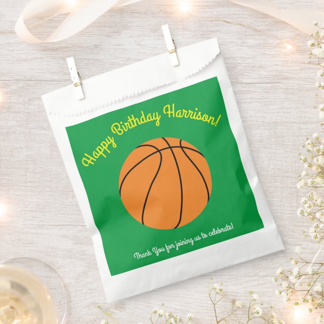 Basketball Sports Birthday Party Favour Bags (Clipped)