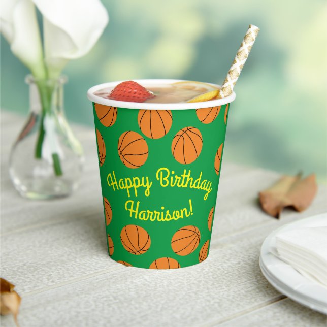 Basketball Sports Birthday Party Paper Cups (Insitu)
