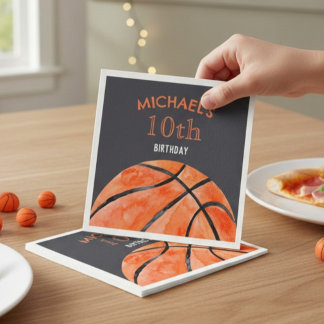 Basketball Sports Boy 10th Birthday Party Napkin