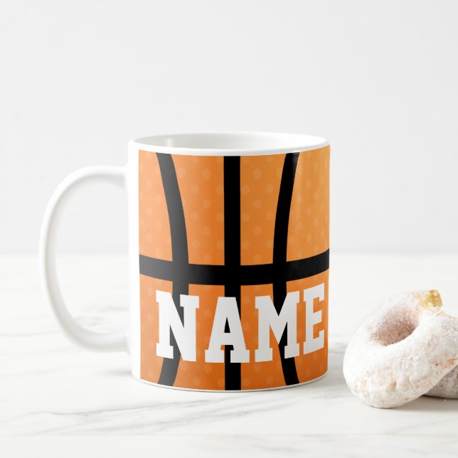 Basketball, Sports, Design Coffee Mug Cup (With Donut)