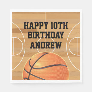 Basketball Sports Happy Birthday Napkins