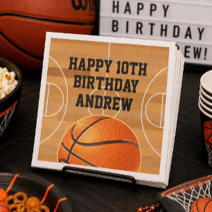 Basketball Sports Happy Birthday Napkins