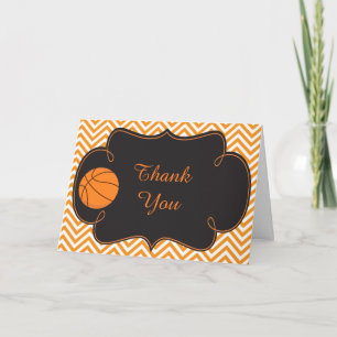 Basketball Sports Orange Birthday Thank You