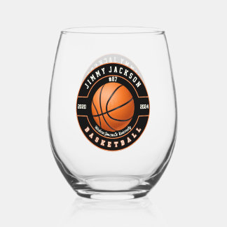 Basketball Sports Stemless Wine Glass Drinkware