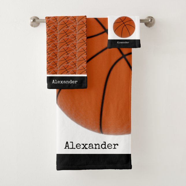 Basketball Sports Team Personalised Bath Towel Set (Insitu)
