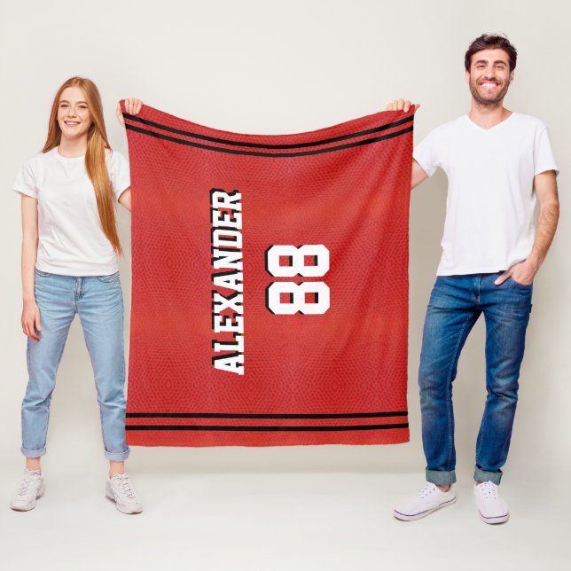 Basketball Sports Team Personalised Fleece Blanket (In Situ)