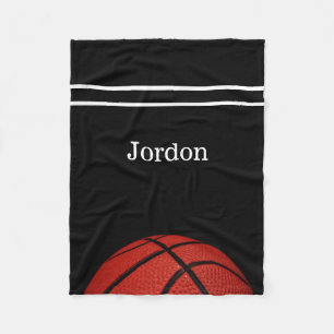 Basketball sports team player fan, add name fleece blanket