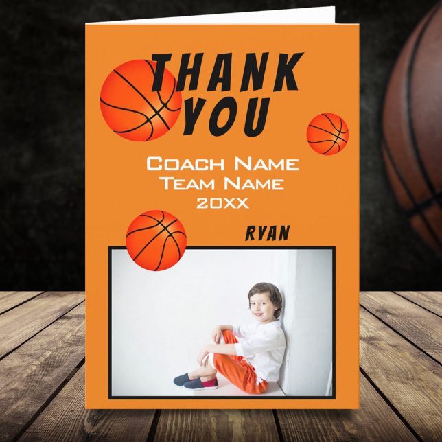 Basketball Sports Thank you Coach Card (Creator Uploaded)