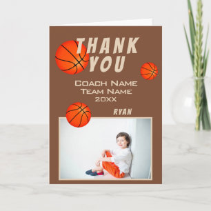Basketball Sports Thank you Coach Card