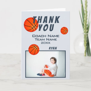 Basketball Sports Thank you Coach Photo Card