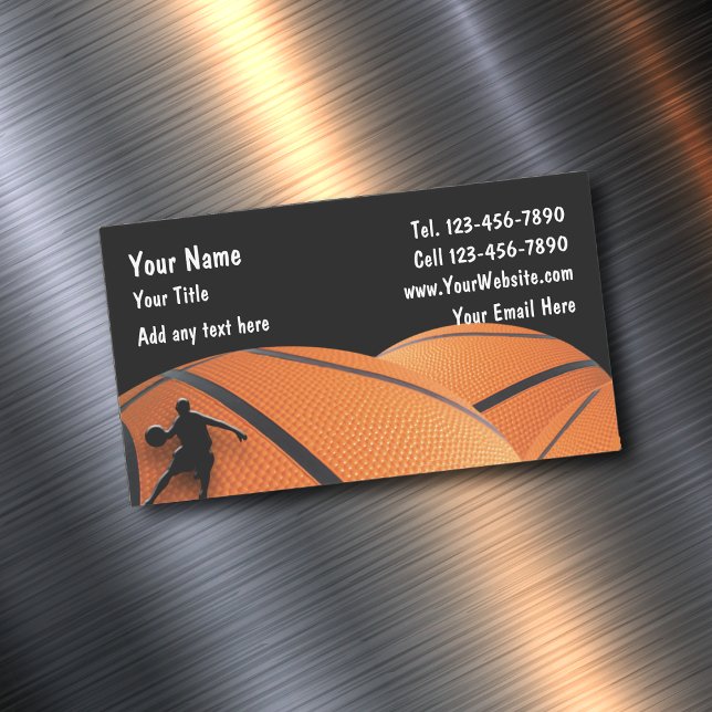 Basketball Sports Theme Magnetic Business Card (Creator Uploaded)
