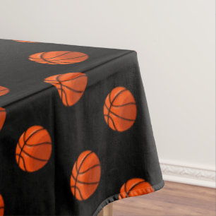 Basketball Sports Themed Black Party Tablecloth