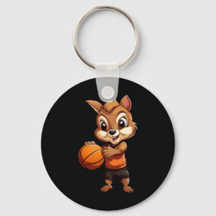 Basketball Squirrel  Key Ring