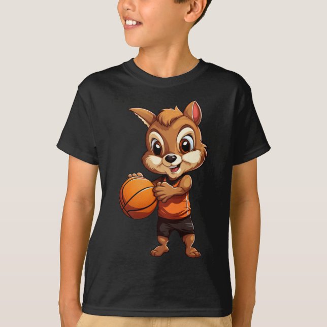 Basketball Squirrel  T-Shirt (Front)