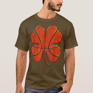 Basketball St Patricks Day Boys Men Shamrock Ball T-Shirt