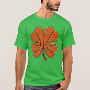 Basketball St Patricks Day Boys Men Shamrock Ball T-Shirt