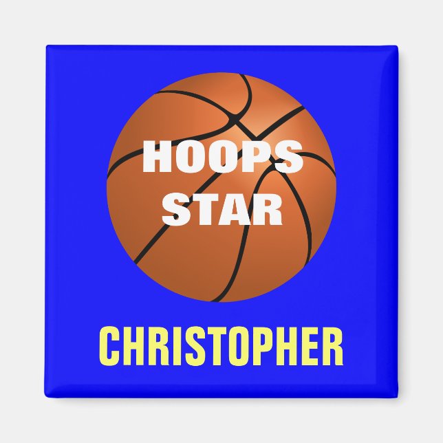 Basketball Star Personalised Magnet (Front)
