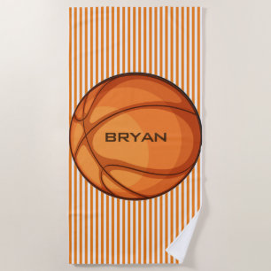 Basketball Stripes Design Beach Towel