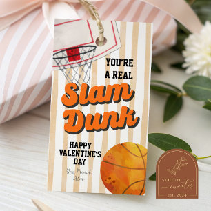 Basketball Stripes Valentine Tag