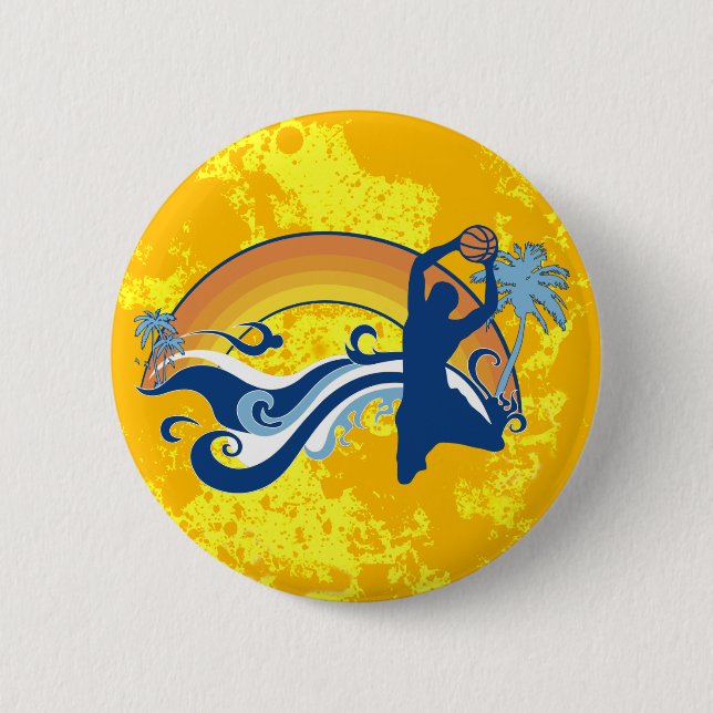 basketball. summersetz. 6 cm round badge (Front)
