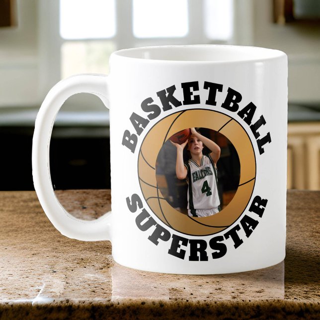 Basketball Superstar Photo Coffee Mug (Photo Basketball Superstar Mug)