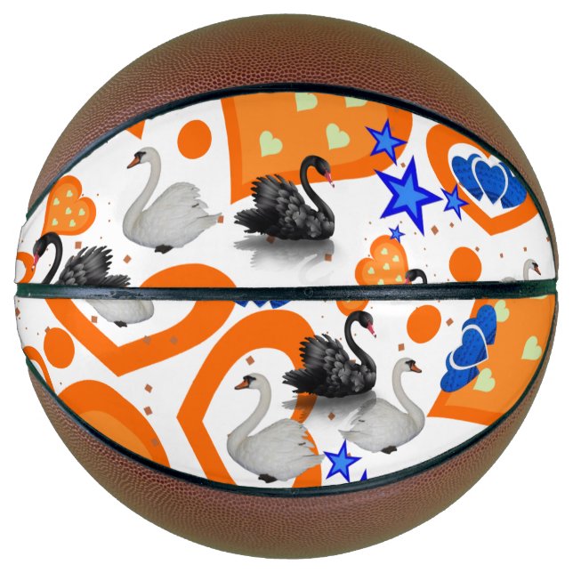 Basketball Swan Orange Hearts (Front)