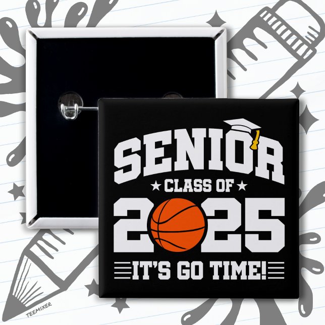 Basketball Team Class 2025 Graduation Senior 2025 15 Cm Square Badge (Creator Uploaded)