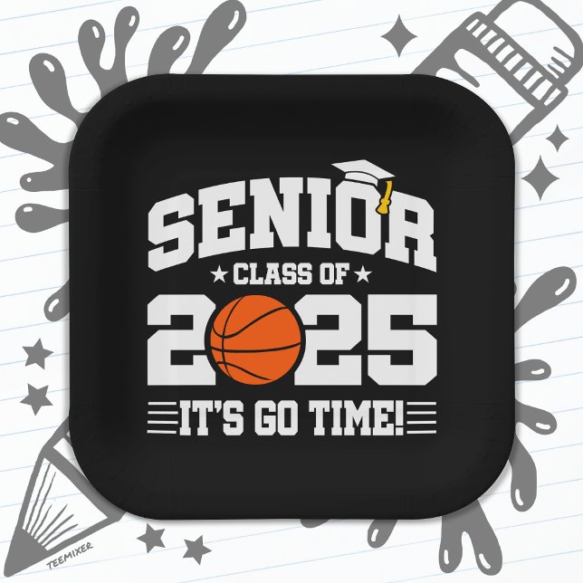 Basketball Team Class 2025 Graduation Senior 2025 Paper Plate (Creator Uploaded)