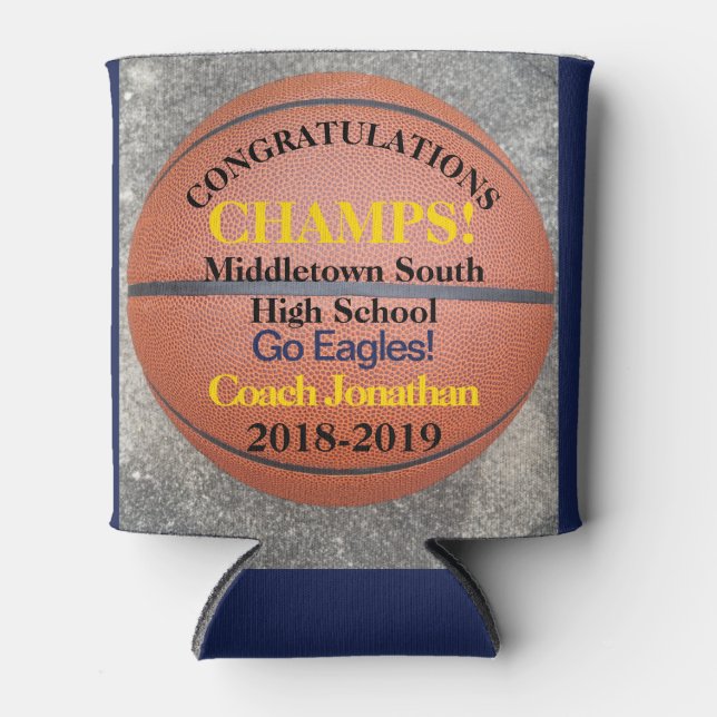 Basketball Team Coach Can Cooler (Front)