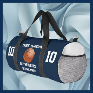Basketball Team Coach Player Navy Blue Personalise Duffle Bag