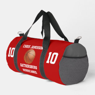 Basketball Team Coach Player Scarlet Gray Custom Duffle Bag
