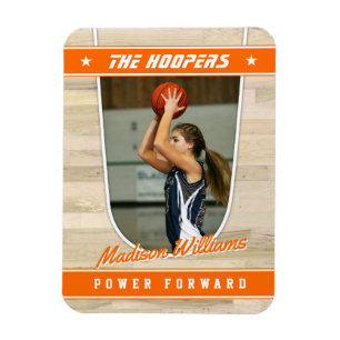 Basketball Team Customisable Orange Souvenir Magnet
