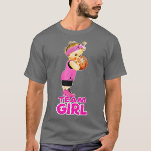 Basketball Team Girl Baby Shower Gender Reveal Par T-Shirt